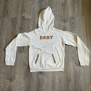 DKNY Creme colored pullover hoodie